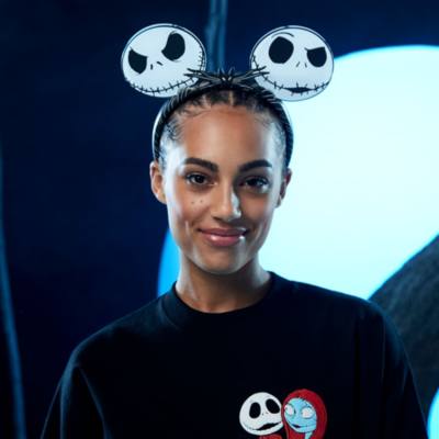 Disney Parks Jack Skellington Mickey Mouse Ears Headband For Adults