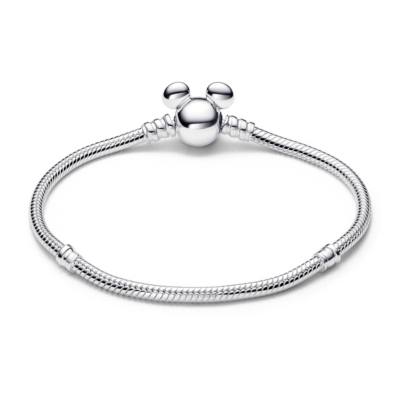 Disney X Pandora Mickey Mouse Clasp Moments Snake Chain Bracelet