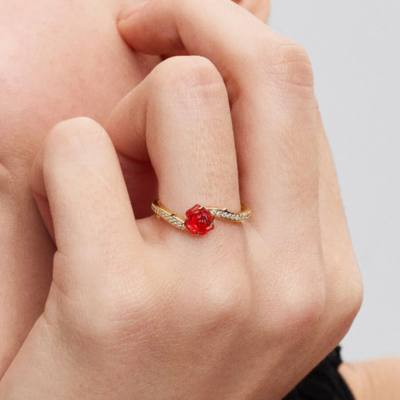 Disney X Pandora Beauty and the Beast Enchanted Rose Ring