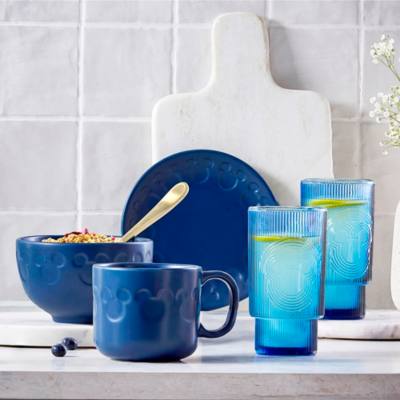 Plato entrante azul marino iconos Mickey Mouse, Home Haven