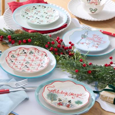 Set platos Mickey y Minnie Mouse, Winter Wishes