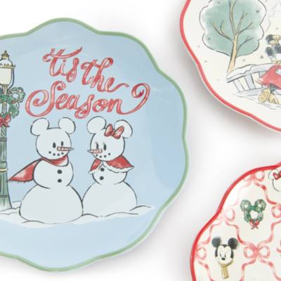 Set platos Mickey y Minnie Mouse, Winter Wishes