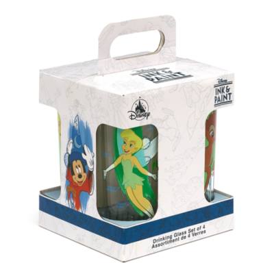 Disney Ink & Paint Drinking Glasses, Set of 4