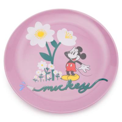 Plato llano floral Mickey Mouse