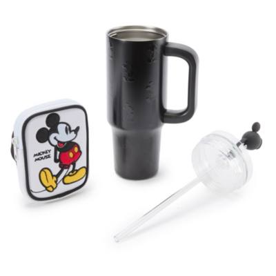Gobelet Mickey en acier inoxydable avec paille et &eacute;tui zipp&eacute;
