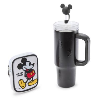 Gobelet Mickey en acier inoxydable avec paille et &eacute;tui zipp&eacute;