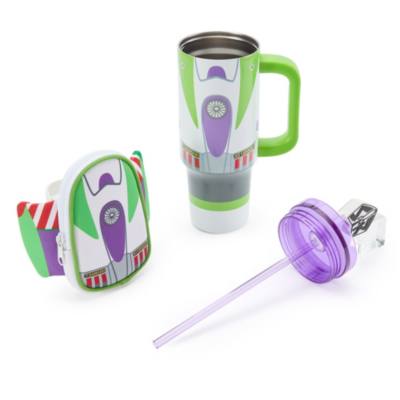 Vaso acero inoxidable con pajita y funda cremallera Buzz Lightyear, Toy Story