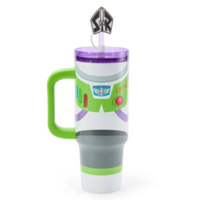 Vaso acero inoxidable con pajita y funda cremallera Buzz Lightyear, Toy Story