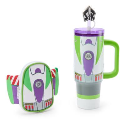 Vaso acero inoxidable con pajita y funda cremallera Buzz Lightyear, Toy Story
