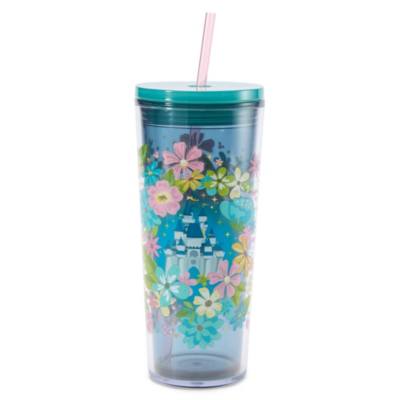 Walt Disney World Cinderella Castle Floral Straw Tumbler