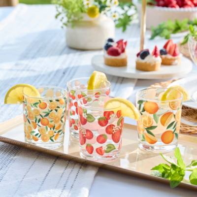 Mickey Mouse and Minnie Mouse Fruit Glasses, Set of 4