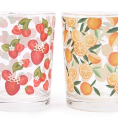 Mickey Mouse and Minnie Mouse Fruit Glasses, Set of 4
