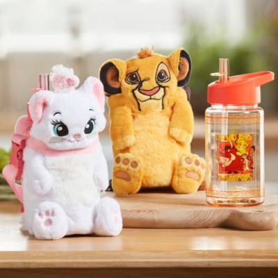 Botella agua infantil Simba con funda bandolera peluche, 30.&ordm; aniversario, El Rey Le&oacute;n
