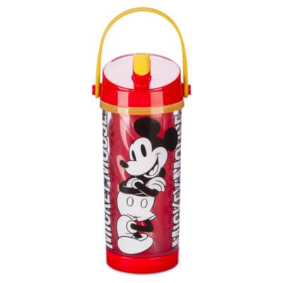 Micky Maus - Trinkflasche mit Farbwechsel und integriertem Strohhalm f&uuml;r Kinder
