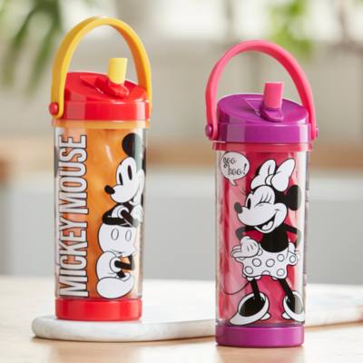Minnie Mouse Colour Changing Water Bottle with Built-In Straw For Kids
