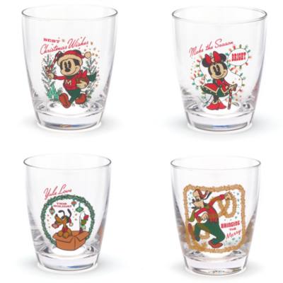 Set di bicchieri in vetro natalizi Topolino e i suoi amici