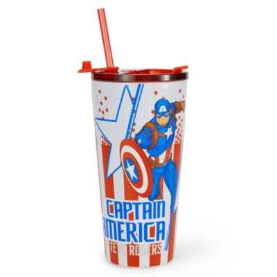Vaso pajita acero inoxidable Capit&aacute;n Am&eacute;rica