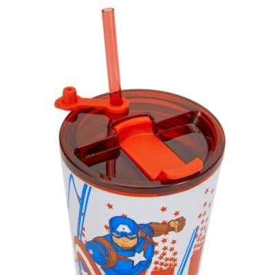 Captain America Stainless Steel Tumbler with Straw