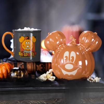 Bol caramelos cer&aacute;mica calabaza Halloween Mickey Mouse