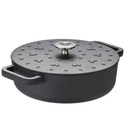 Prestige Disney Monochrome Mickey Mouse Cast Iron Shallow Casserole with Lid - 24cm