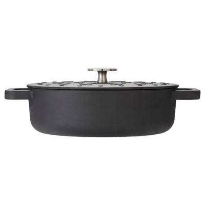 Prestige Disney Monochrome Mickey Mouse Cast Iron Shallow Casserole with Lid - 24cm