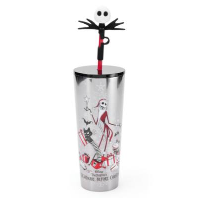 Starbucks Gobelet L'&Eacute;trange No&euml;l de Monsieur Jack de Tim Burton en acier inoxydable avec paille