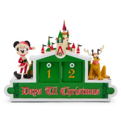 Santa Mickey Mouse and Pluto Festive Fantasyland Castle Countdown Calendar Figure