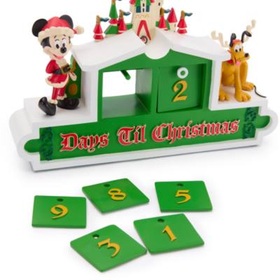 Santa Mickey Mouse and Pluto Festive Fantasyland Castle Countdown Calendar Figure