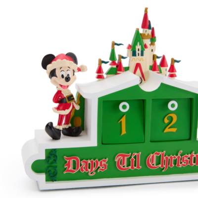 Santa Mickey Mouse and Pluto Festive Fantasyland Castle Countdown Calendar Figure
