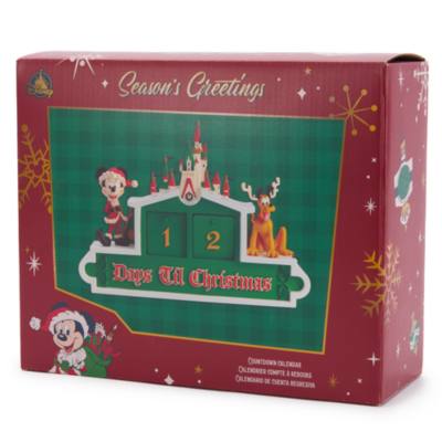 Santa Mickey Mouse and Pluto Festive Fantasyland Castle Countdown Calendar Figure
