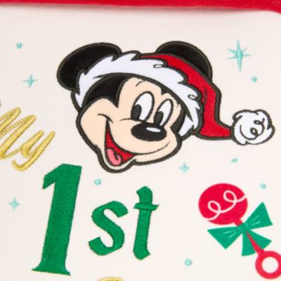 Santa Mickey Mouse and Mrs. Claus Minnie Mouse 'My First Christmas' Festive Baby Stocking