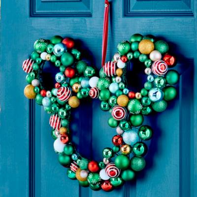 Mickey Mouse Icon Ornament Festive Wreath