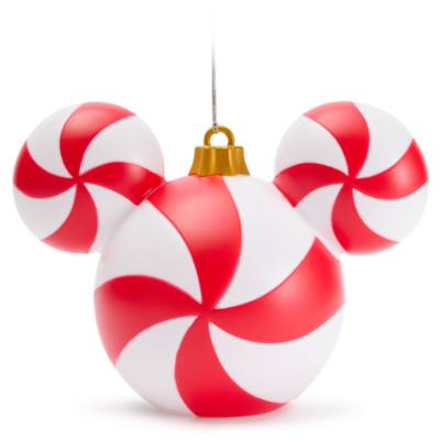 Adorno navide&ntilde;o peque&ntilde;o luminoso remolino menta icono Mickey Mouse - 14 cm