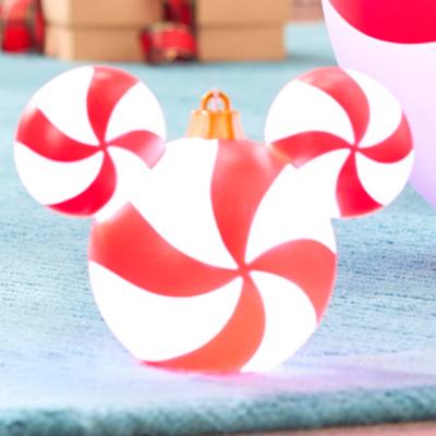 Adorno navide&ntilde;o peque&ntilde;o luminoso remolino menta icono Mickey Mouse - 14 cm