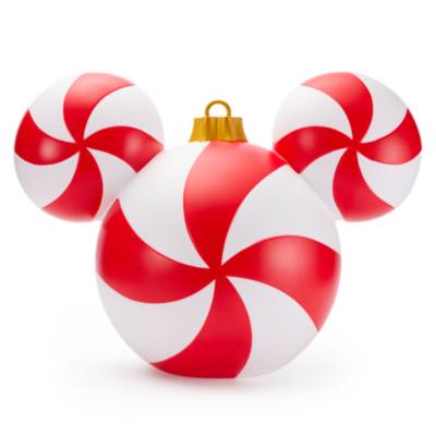 Mickey Mouse Icon Peppermint Swirl Large Festive Light-Up Ornament - 47cm