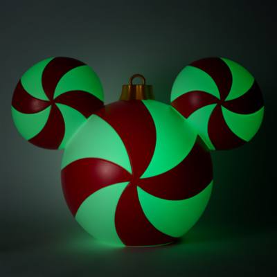 Mickey Mouse Icon Peppermint Swirl Large Festive Light-Up Ornament - 47cm