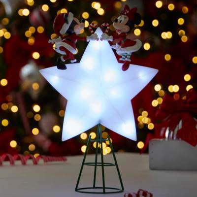 Mickey and Minnie Mouse Light-Up Festive Tree Topper | Disney Store