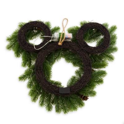 Mickey Mouse Icon Light-Up Holiday Wreath, Disney Holiday Haven Collection