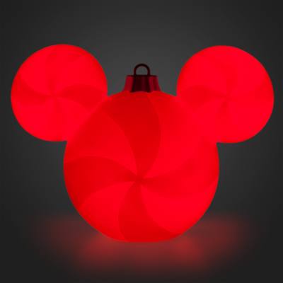 Mickey Mouse Icon Peppermint Swirl Large Light-Up Ornament