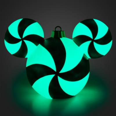 Mickey Mouse Icon Peppermint Swirl Large Light-Up Ornament