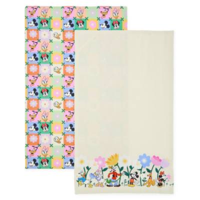 Mickey Mouse and Friends Floral Tea Towels, Set of 2