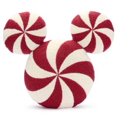 Coussin tête de Mickey à motif sucre d'orge tourbillonnant | Disney Store