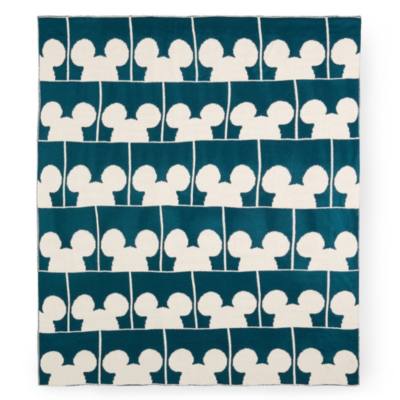 Plaid double face blu navy con silhouette di Topolino, Home Haven