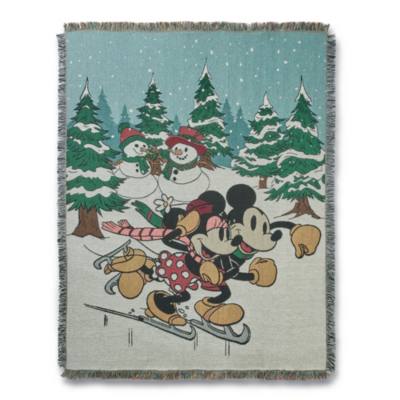 Mickey Mouse and Minnie Mouse Winter Throw Blanket