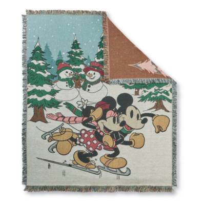 Mickey Mouse and Minnie Mouse Winter Throw Blanket