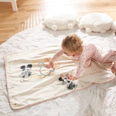 Mickey Mouse and Minnie Mouse Baby Milestone Blanket Set
