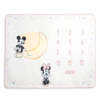 Mickey Mouse and Minnie Mouse Baby Milestone Blanket Set