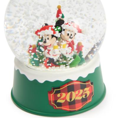 Santa Mickey Mouse and Minnie Mouse Fantasyland Castle Festive Snow Globe