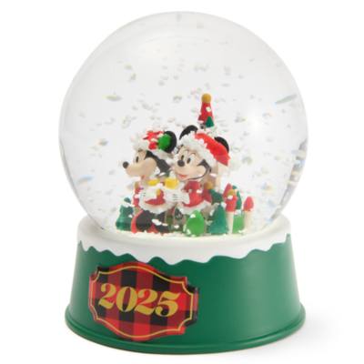 Santa Mickey Mouse and Minnie Mouse Fantasyland Castle Festive Snow Globe