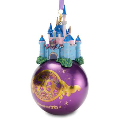 Sleeping Beauty Castle Disneyland Resort 70th Anniversary Glass Ball Ornament